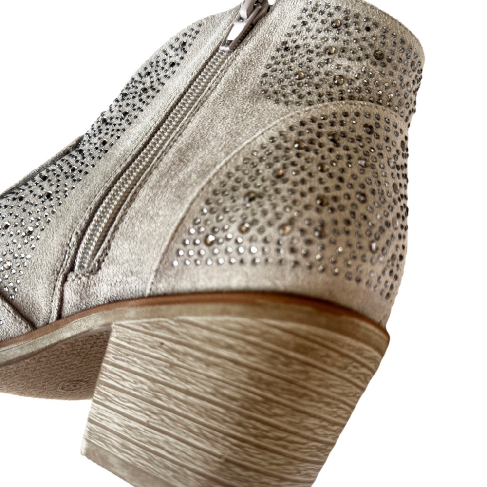 Pierre Dumas Wilder Silver Rhinestone Ankle Boots - Picture 6 of 8